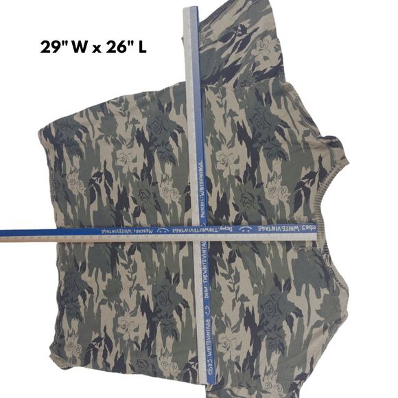 Free People We The Free You And Me Tee Medium Army Floral Camo Oversized Top - Picture 2 of 7